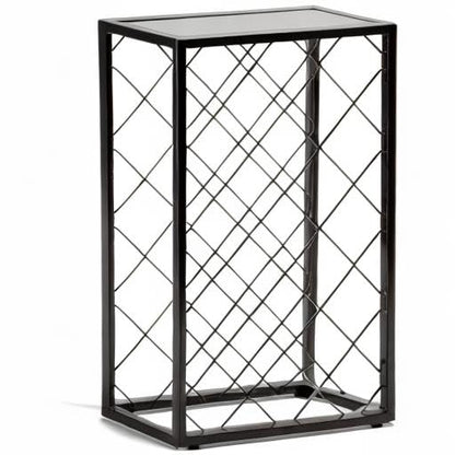 Mango Steam 23 Bottle Black Wine Rack with Glass Top Shelf, Free Standing for Home, Kitchen and Bar - color: Black, size: 23 Bottle