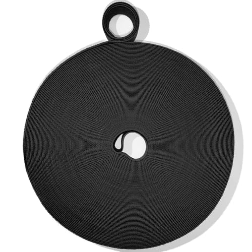 82ft 3/4 inch Fastening Cable Ties, Hitotsu Reusable Hook and Loop Roll, Self-Gripping Bundling Strips for Cord Manage,Home, Office, Electrical Cords, Host Room, Black - color: Black, size: 3/4inch x 82ft
