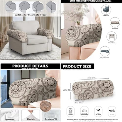 Mandala Headrest Cover Sofa Armrest Cover Set Recliner Chair Protector Fade Resistant Sofa Chair Covers, Non-Slip Furniture Couch Head Protector Theater Seat Covers for Home & Office - color: Mandala