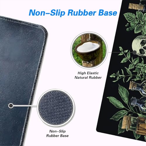 SkullPotion Mouse Pad Large Dark Academia Potion Herb Botanical Witchcraft XL Mouse Pad Large Mousepad Extended Laptop Keyboard Mat Gaming Desk Pad Mouse Mat 31.5x11.8 Inch - color: SkullPotion