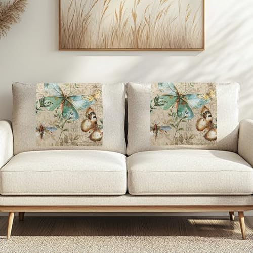 Sofa Headrest Covers Recliner Headrest Covers Butterfly Newspaper Design Couch Chair Protector Non Slip for Living Room Quick Dry Breathable Sofa Chair Cover Not Easy to String - color: Butterfly Newspaper Design