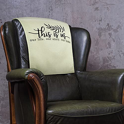 Tatuo 2 Pieces Recliner Headrest Protector Couch Headrest Covers with Inspirational Words Chair Sofa Slipcover for Furniture Home Decoration, 26.77 x 16.93 Inch(Elegant Style)
