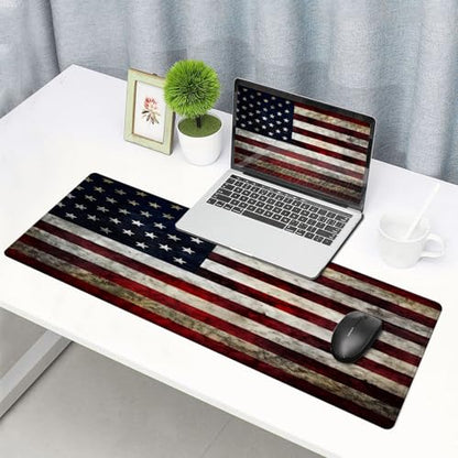 Large Gaming Mouse pad,American Flag Anti Slip Rubber Base Mouse pad, Suitable for Computer, Laptop, Office Desk Accessories - color: American flag