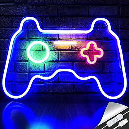 LED Neon Gaming Sign - Gamepad Shape Light for Teen Boys' Game Rooms, Bedrooms - Gamer Gift, Gaming Room Décor and Accessories