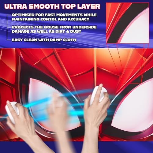 Marvel Spiderman Desk Mat Large Mouse Mat 31.2 x 13.9” Desk Protector Mat PC Laptop Keyboard Gaming & Office Supplies Non Slip - Spiderman Gifts for Men (Red Spiderman)