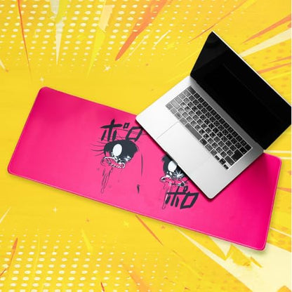 BELLEMOND Japanese Art Desk Mat | Large 31.5x11.8in Anime Mouse Pad for Keyboard & Mouse | Non-Slip Base, Water-Repellent | Original Japanese Design | Crying Girl - Tears of Pink Emotion - color: Crying Girl - Tears of Pink Emotion
