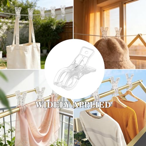 20 Pack Plastic Transparent Balloon Arch Clips for Backdrop | 3.5 Inch Heavy-Duty Spring Clamps for Birthday Decoration Accessories Beach Towels Crafts Swimming Pool Photography Studios