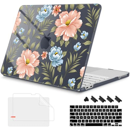 Mektron Case for 2026 MacBook Neo 13-inch A18 Pro chip A3404 Laptop Cover with 13-inch (Diagonal) Liquid Retina Display+ Keyboard Cover+ Screen Protector, Flower C400 - color: Flower C400