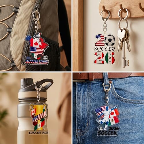 20 Pcs Soccer Keychains 2026 Soccer Party Favors Footable Gifts & Accessories for Fans, Party Favors, Game Day Giveaways