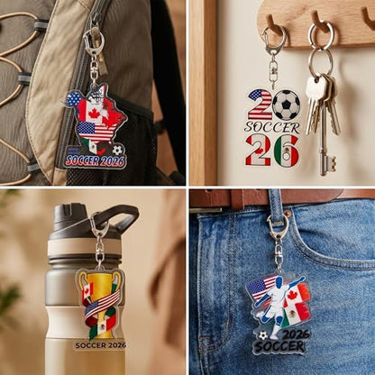 20 Pcs Soccer Keychains 2026 Soccer Party Favors Footable Gifts & Accessories for Fans, Party Favors, Game Day Giveaways