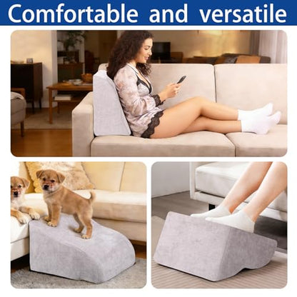 Foot Rest for Under Desk at Work, Ergonomic Under Desk Footrest with Washable Cover for Office, Home & Gaming Leg Elevation Pillow Light Gray - color: J-light Gray