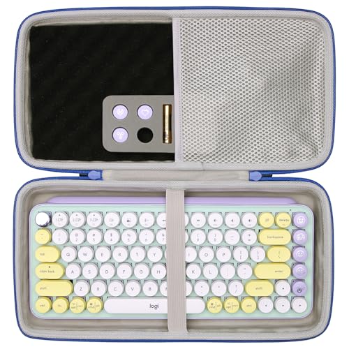 LTGEM Case Compatible with Logitech POP ICON Combo Bluetooth Keyboard and Mouse Combo, Office Travel Carrying Storage Bag - Purple+Gray(Case Only) - color: Purple
