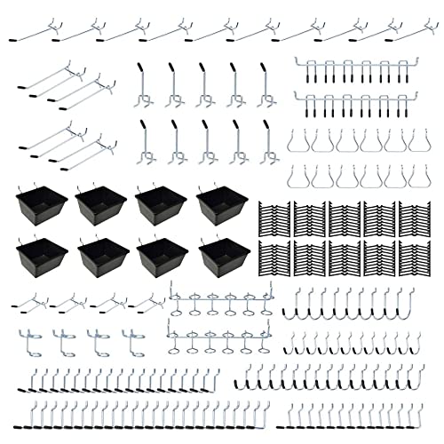 258pcs Pegboard Hooks, Pegboard Accessories Organizer Kit, Pegboard Set for Organizing Various Tools, Metal Pegboard Hooks Assortment, Peg Board Bins, Peg Lock