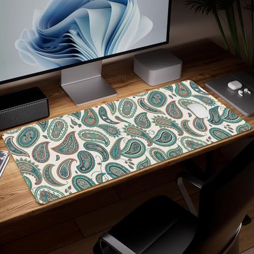 Leather Minimalist Desk Pad, Colorful Art Mouse Pad Large Computer Keyboard Gaming Mousepad Waterproof Desktop Protector & Cover, Decorative PU Leather Laptop Mouse Mat Home Decor 10 x 25.6 inch C75 - color: colorful-20