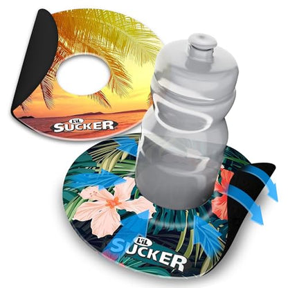 Lil Sucker Suction Cup Holder – Universal Drink Holder for Paddle Board, Kayak, ATV & Boat – Clip-On Coffee, Anti-Spill - Tropical Pack of 2 - color: Tropical