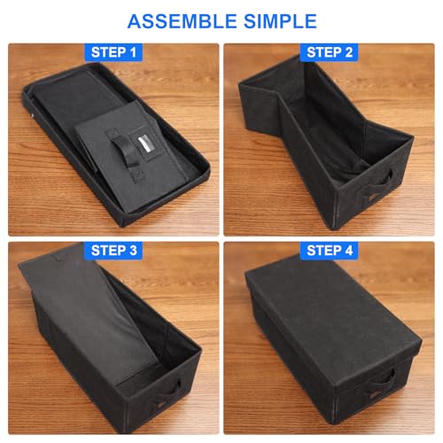 DVD Storage Box with Handles and Lid – DVD Case Holder Organizer with External Label Slots, Stackable DVD Storage Case for Dust-Free and Space-Saving Media Storage，2Pack-Black - size: DVD-2PACK