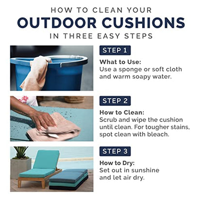 Arden Outdoor Midback Chair Cushion, 18 x 16.5, Aqua Leala - color: Aqua Leala