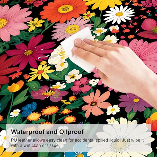 Mouse Pad, Large Anti-Slip with Stitched Edges Desk Mat Desktop Laptop Computer Desk Keyboard Mat,Table Protector Blotter Mat (Flower, 31.5" x 11.8") - color: Flower, size: 31.5" x 11.8"