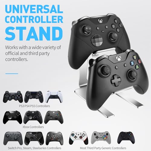 Controller Holder – 2 Tier Universal Aluminum Display Stand Accessories PC Gaming Desk Decor Stuff Gamer Gifts for Xbox Series X S, Elite 2, PS5, PS4, PS3, Switch Pro and Almost All Controller - size: 1 Pack