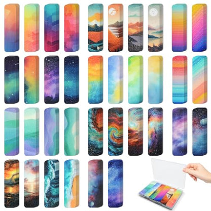 72 Pieces Anxiety Sensory Stickers with Storage Box - Sensory Stickers for ADHD - 2 Textured Surface Adhesives - Sensory Strips for Office & Classroom Desk Relieve Adult & Teen Stress - style: A-Unique Style