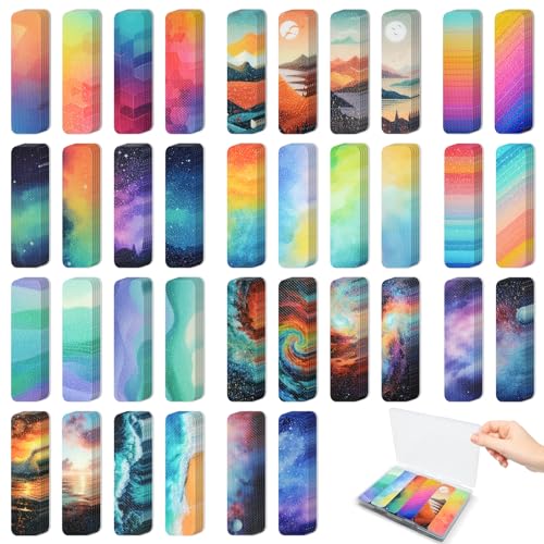 72 Pieces Anxiety Sensory Stickers with Storage Box - Sensory Stickers for ADHD - 2 Textured Surface Adhesives - Sensory Strips for Office & Classroom Desk Relieve Adult & Teen Stress - style: A-Unique Style