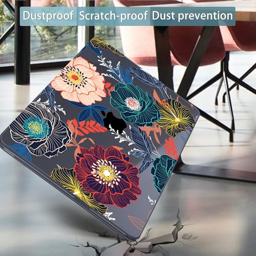 Mektron Case for 2026 MacBook Neo 13-inch A18 Pro chip A3404 Laptop Cover with 13-inch (Diagonal) Liquid Retina Display+ Keyboard Cover+ Screen Protector, Dahlia Flowers - color: Dahlia Flowers