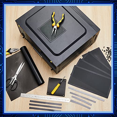 Woanger 1 Pcs 1000 x 300 mm DIY PC Case Dust Filter 1.2 mm High Airflow Hole PC Fan Mesh Filter Air Vent Covers PVC Dustproof Cover with 4 Magnetic Strip for Computer Chassis Speaker and More, Black