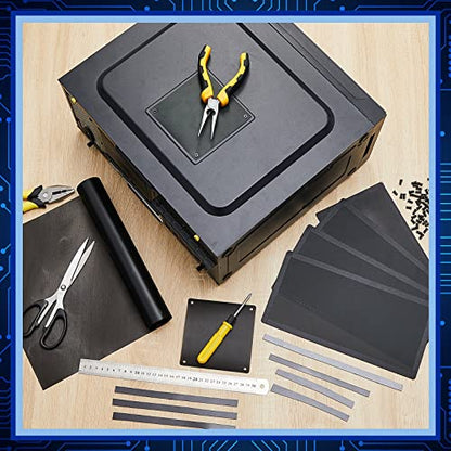 Woanger 1 Pcs 1000 x 300 mm DIY PC Case Dust Filter 1.2 mm High Airflow Hole PC Fan Mesh Filter Air Vent Covers PVC Dustproof Cover with 4 Magnetic Strip for Computer Chassis Speaker and More, Black