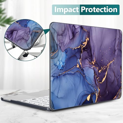 DONGKE Compatible with MacBook Neo 13 Inch Case 2026 A3404 A18 Pro chip & Touch ID, Plastic Hard Shell with Keyboard Cover, Screen Protector & Dust Plugs, Alcohol Ink Art - color: Alcohol Ink Art