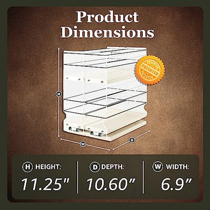 Vertical Spice Adjustable Spice Rack Drawer - Pull Out Cabinet Organizer - Kitchen and Pantry Organizers and Storage - Spice Caddy - 2 Drawers, 3 Upper Tier (6.9" W x 11.25" H x 10.6" D, Cream) - color: 2-3.25" Drawers, Adjustable Shelves