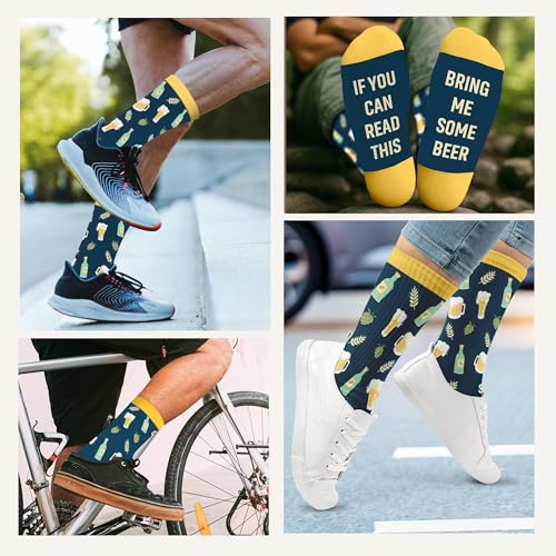 ZAGKOO Funny Socks for Men, Women - Stocking Stuffers for Men - color: Beer