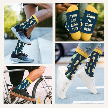 ZAGKOO Funny Socks for Men, Women - Stocking Stuffers for Men - color: Beer