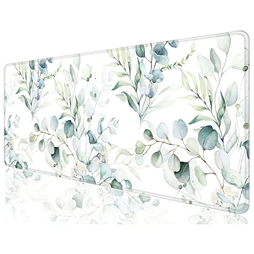 Desk Mat, 32" x 12" XXL Extended Large Gaming Mouse Pad, Desktop Decor Desk Pad, Cute Men Women Office Supplies and Accessories, XL Mouse Mat for Laptop & Keyboard, Minimalism White Flower - color: Minimalism White Flower, size: 32" x 12"