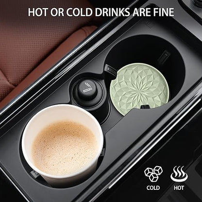 ME.FAN Car Coasters for Cup Holders [4 Pack] - 2.75In Silicone Auto Mug Mats - Universal Non-Slip Recessed Car Interior AccessoriesDesert Sage - color: 4pack-desert Sage