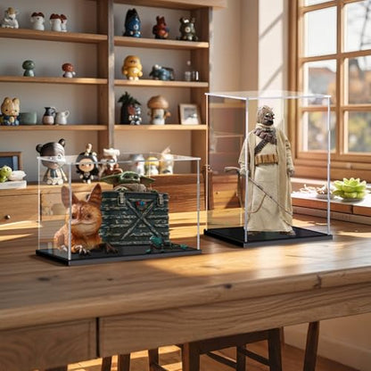 Acrylic Display Case for Collectibles Assemble Clear Acrylic Boxes for Display Thickened Glass Case for Lego Figures Doll Hobby (6.7x6.7x6.7 inch; 17x17x17 cm) - size: 6.7 x 6.7 x 6.7 inches
