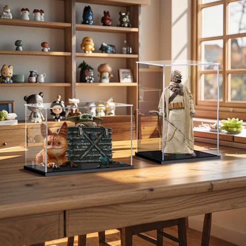 Acrylic Display Case for Collectibles Assemble Clear Acrylic Boxes for Display Thickened Glass Case for Lego Figures Doll Hobby (7.9x7.9x7.9 inch; 20x20x20 cm) - size: 7.9 x 7.9 x 7.9 inches