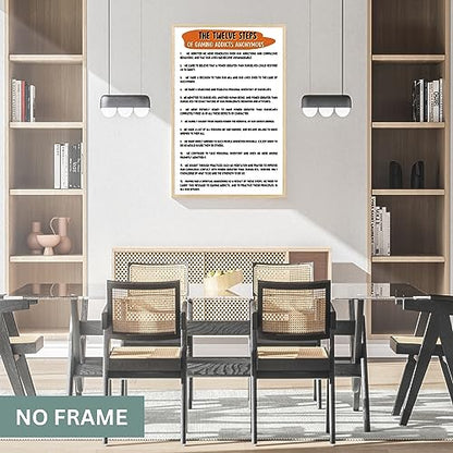 The 12 Steps of of GAA Gaming Addicts Anonymous Poster for Addiction Recovery - Twelve StepsGaming Addicts Anonymous Quotes Print - Addiction Therapy & Recovery - 11x17 in. LAMINATED - No Frame