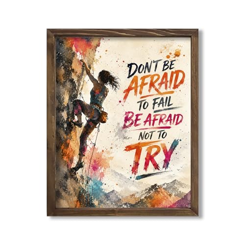 Inspirational Watercolor Rock Climbing Girl Geometric Illustration Art Print for Girl's Bedroom Empowerment, Mountain Gear Locker Boost, Young Climber Surprises, Team Captain Honors, Coach Gifts - 8x10 Unframed Print - style: Rock Climbing