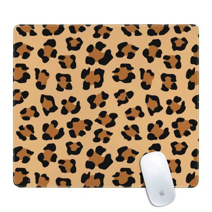 Skinit Medium Gaming Mouse Pad - Leopard Spots Print Design with Stitched Edges, Waterproof, Non-Slip Rubber Base, Desk Mat for Keyboard & Mouse, 17.7" x 15.75" inches - color: Brown - PTTRNS08, size: 17.7" x 15.75"