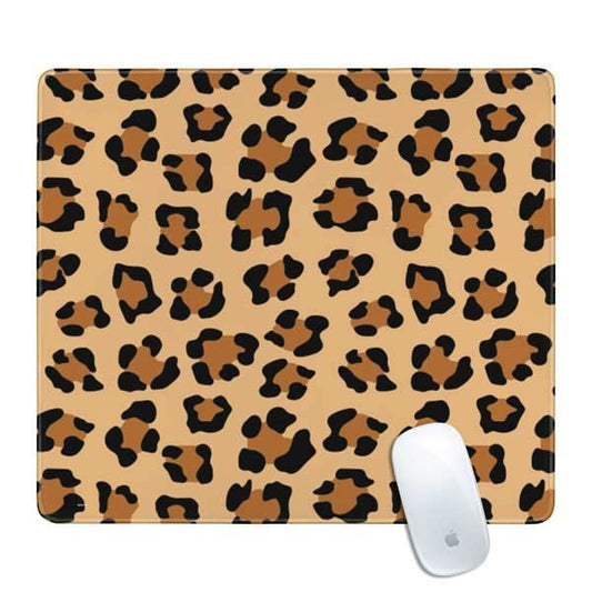 Skinit Medium Gaming Mouse Pad - Leopard Spots Print Design with Stitched Edges, Waterproof, Non-Slip Rubber Base, Desk Mat for Keyboard & Mouse, 17.7" x 15.75" inches - color: Brown - PTTRNS08, size: 17.7" x 15.75"