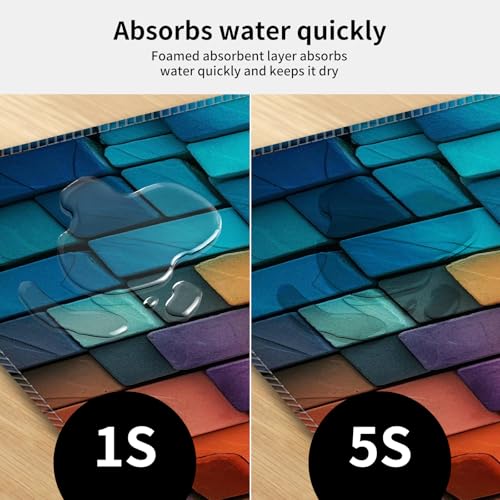 Large Gaming Mouse Pad, Full Keyboard Mat, Long Laptop Mousepad, Computer Mouse Mat for Home and Office, Anti-Slip Rubber Base, 31.5 x 11.5 Inches (Colorful) - color: Colorful