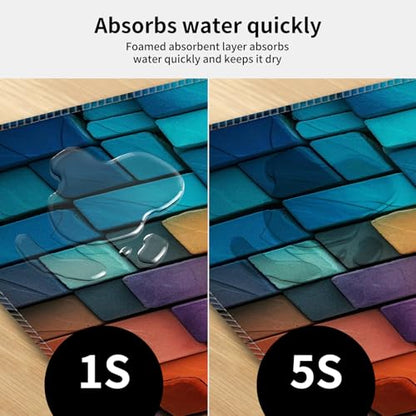 Large Gaming Mouse Pad, Full Keyboard Mat, Long Laptop Mousepad, Computer Mouse Mat for Home and Office, Anti-Slip Rubber Base, 31.5 x 11.5 Inches (Colorful) - color: Colorful