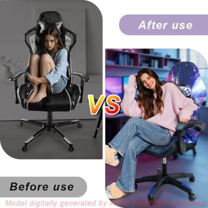 Gaming Chair Covers, 3D Printing One-piece Universal Fit Gaming Chair Seat Cover with Armrest Sloipcover(Color:Style 1) - color: Style 1