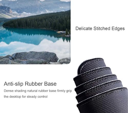 Large Gaming Mouse Pad with Stitched Edges, Rocky Mountains Desk Mat, Extended Keyboard Pad, Non-Slip Rubber Base Desk Pad for Keyboard and Mouse, 31.5X11.8 inch - color: Rocky Mountains