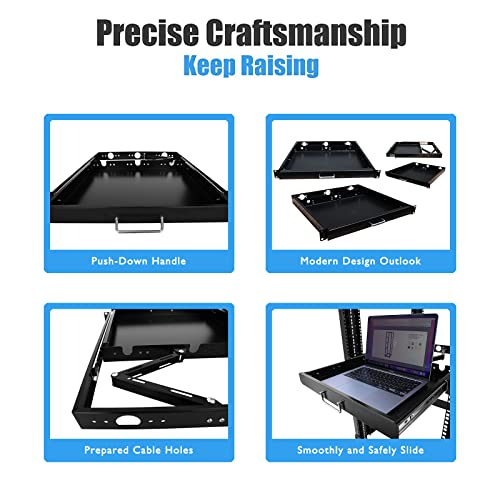 1U Rack Mount Sliding Keyboard Tray