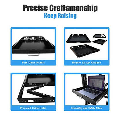 1U Rack Mount Sliding Keyboard Tray