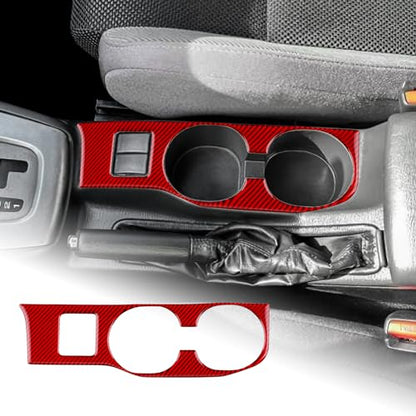 AIRSPEED for Subaru Impreza 2005 2006 2007 Gear Shift Cup Holder Frame Cover Carbon Fiber Center Console Interior Trim Accessories, Red - color: Cup Holder Frame Red