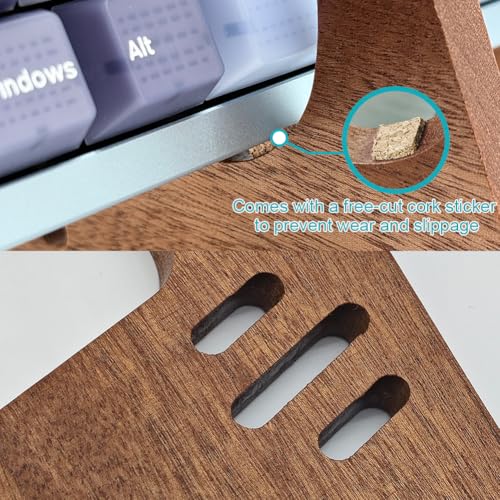 Keyboard Display Stand, Wooden Mechanical Keyboard Holder, 3 Tiers Wooden Storage Stand for Three Keyboards, Keyboard Stand for Desktop Storage Decor