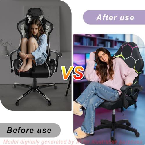 Gaming Chair Covers, 3D Printing One-piece Universal Fit Gaming Chair Seat Cover with Armrest Sloipcover(Color:Style 6) - color: Style 6