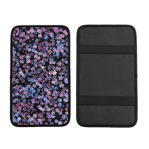 Car Center Console Cover Pad Cherry Blossom Purple Pink Armrest Box Mat Vehicle Arm Rest Cushion Protector Floral Flower Aesthetics Art Black Bohemian Consoles Rest Pillow - color: Cherry Blossom Floral